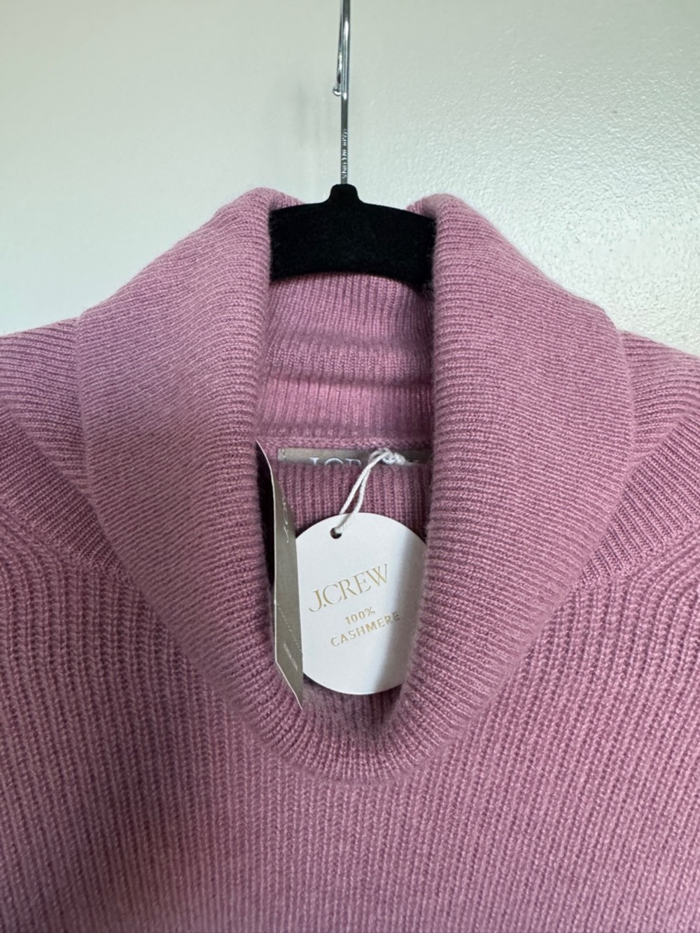 NWT! J. CREW Women’s Ribbed Cashmere Turtleneck Sweater Smoky Orchid Size Medium - Picture 7 of 11